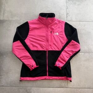 The North Face Denali Fleece Jacket Pink Black Colorblock Full Zip Womens L